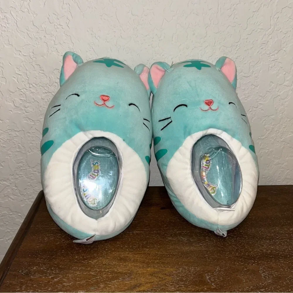 Squishmallows KellyToy Tres’zure Cat Slip On Plush Kids Slipper Shoes